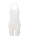 Ribbed Halter Neck Low Back Bodysuit