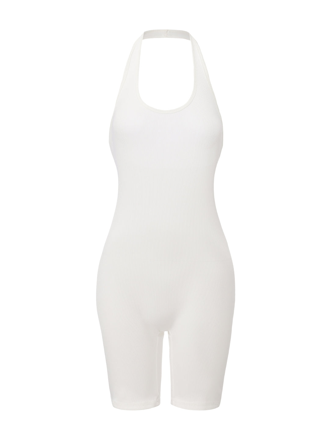 Ribbed Halter Neck Low Back Bodysuit