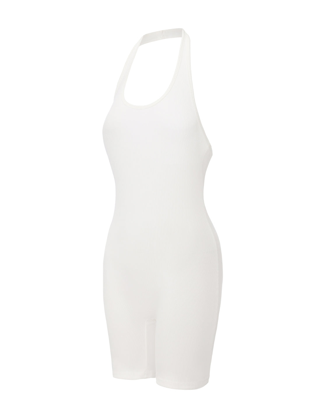 Ribbed Halter Neck Low Back Bodysuit