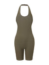 Ribbed Halter Neck Low Back Bodysuit