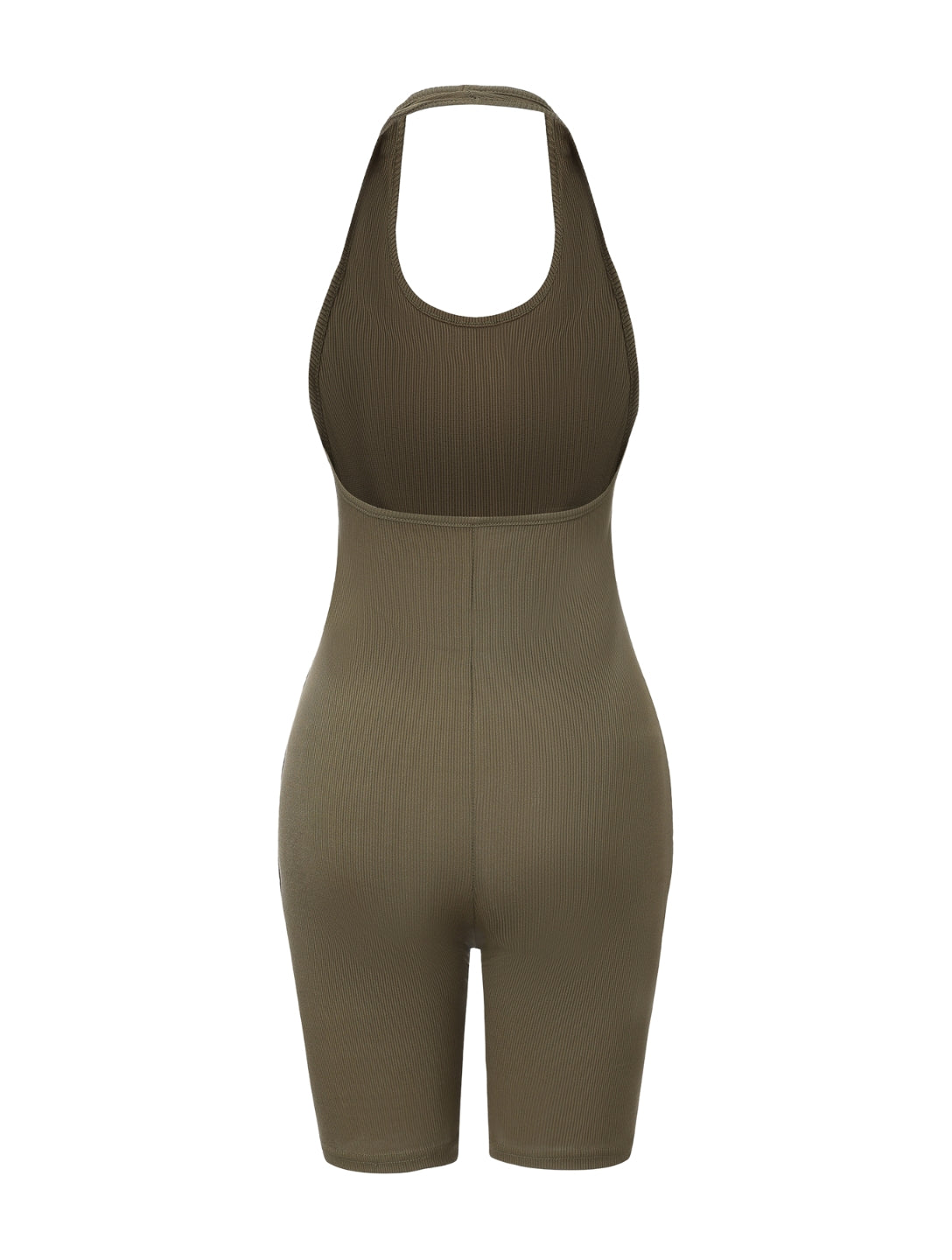 Ribbed Halter Neck Low Back Bodysuit