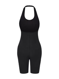 Ribbed Halter Neck Low Back Bodysuit