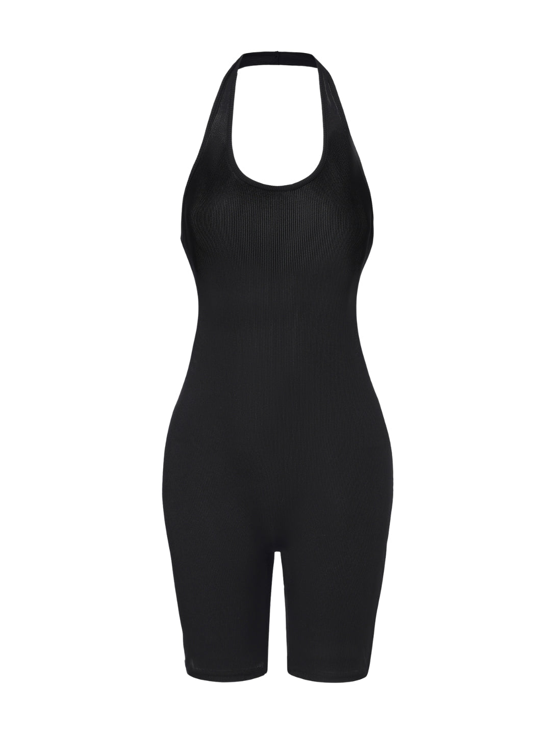Ribbed Halter Neck Low Back Bodysuit