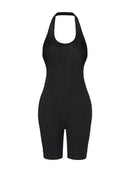Ribbed Halter Neck Low Back Bodysuit