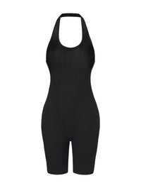 Ribbed Halter Neck Low Back Bodysuit
