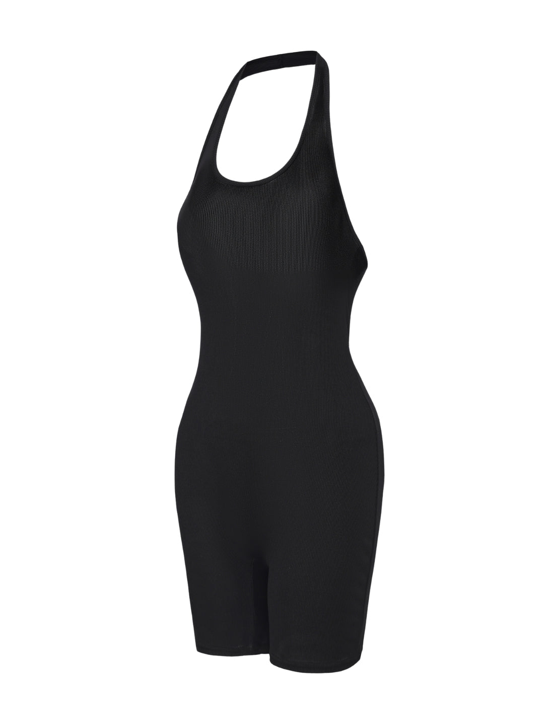 Ribbed Halter Neck Low Back Bodysuit