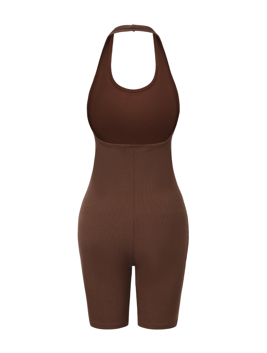 Ribbed Halter Neck Low Back Bodysuit