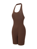 Ribbed Halter Neck Low Back Bodysuit
