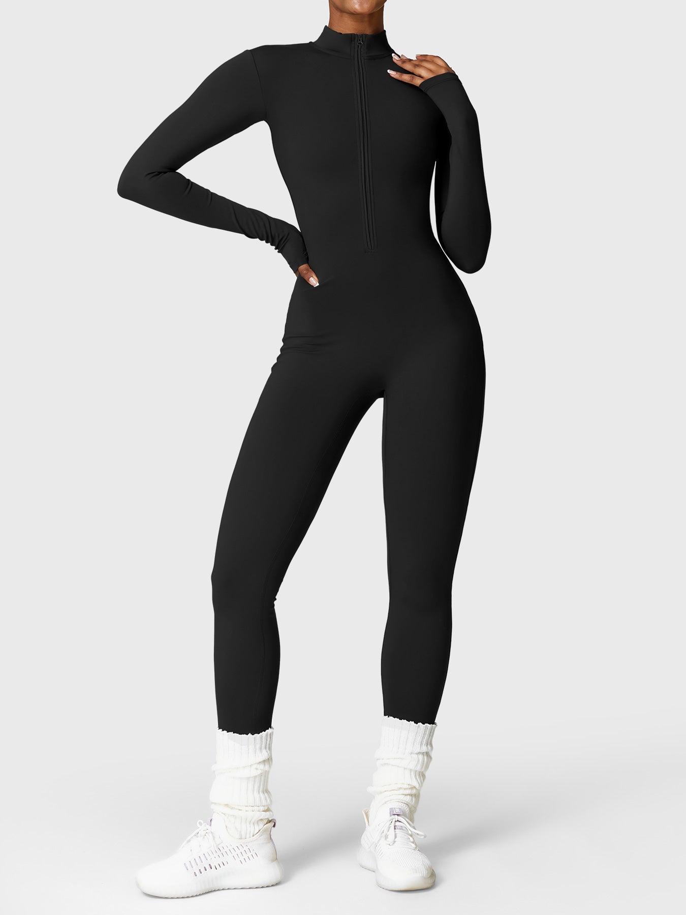 Bella Fleece Long Sleeve Zipper Jumpsuit
