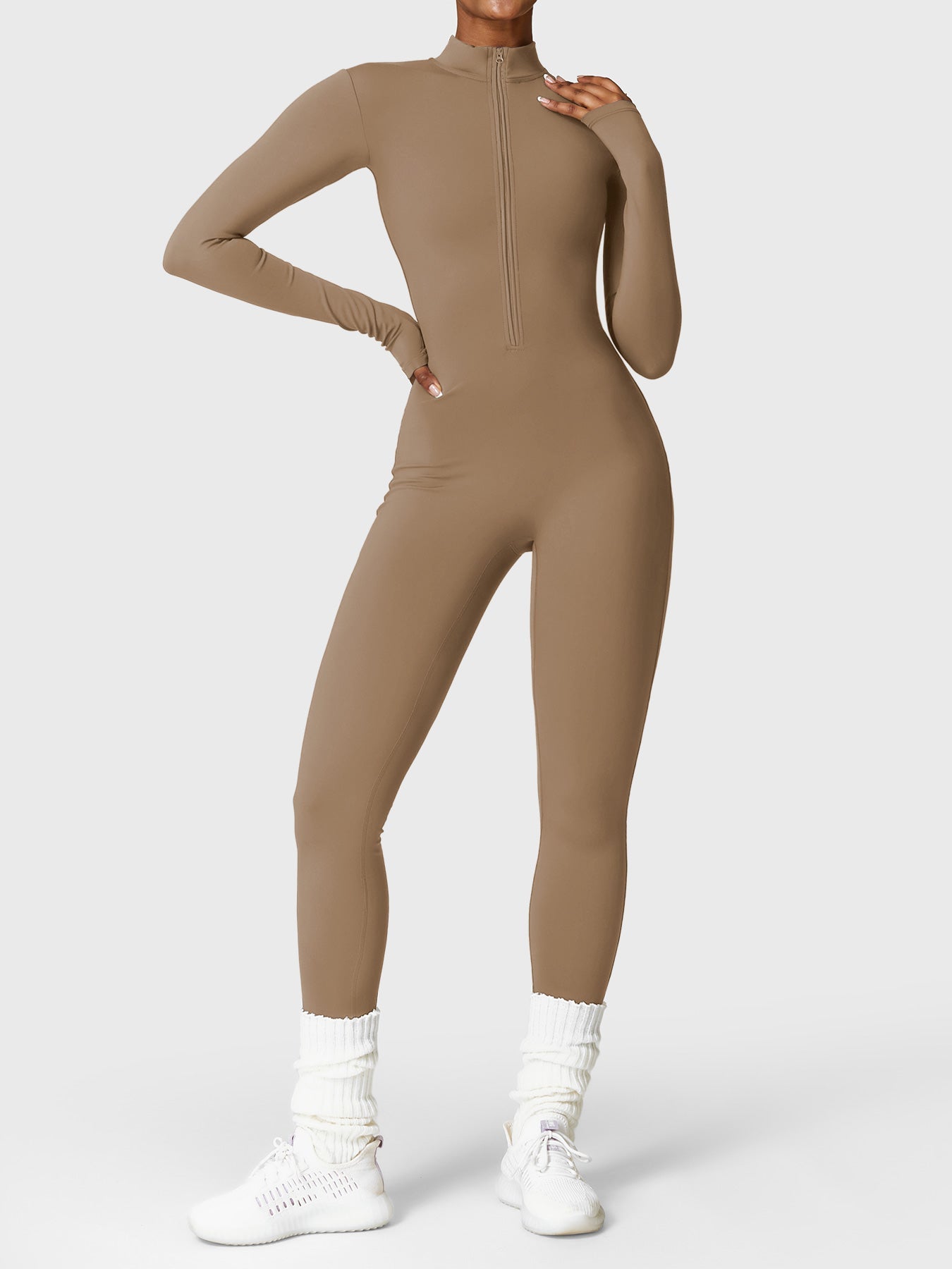 Bella Fleece Long Sleeve Zipper Jumpsuit