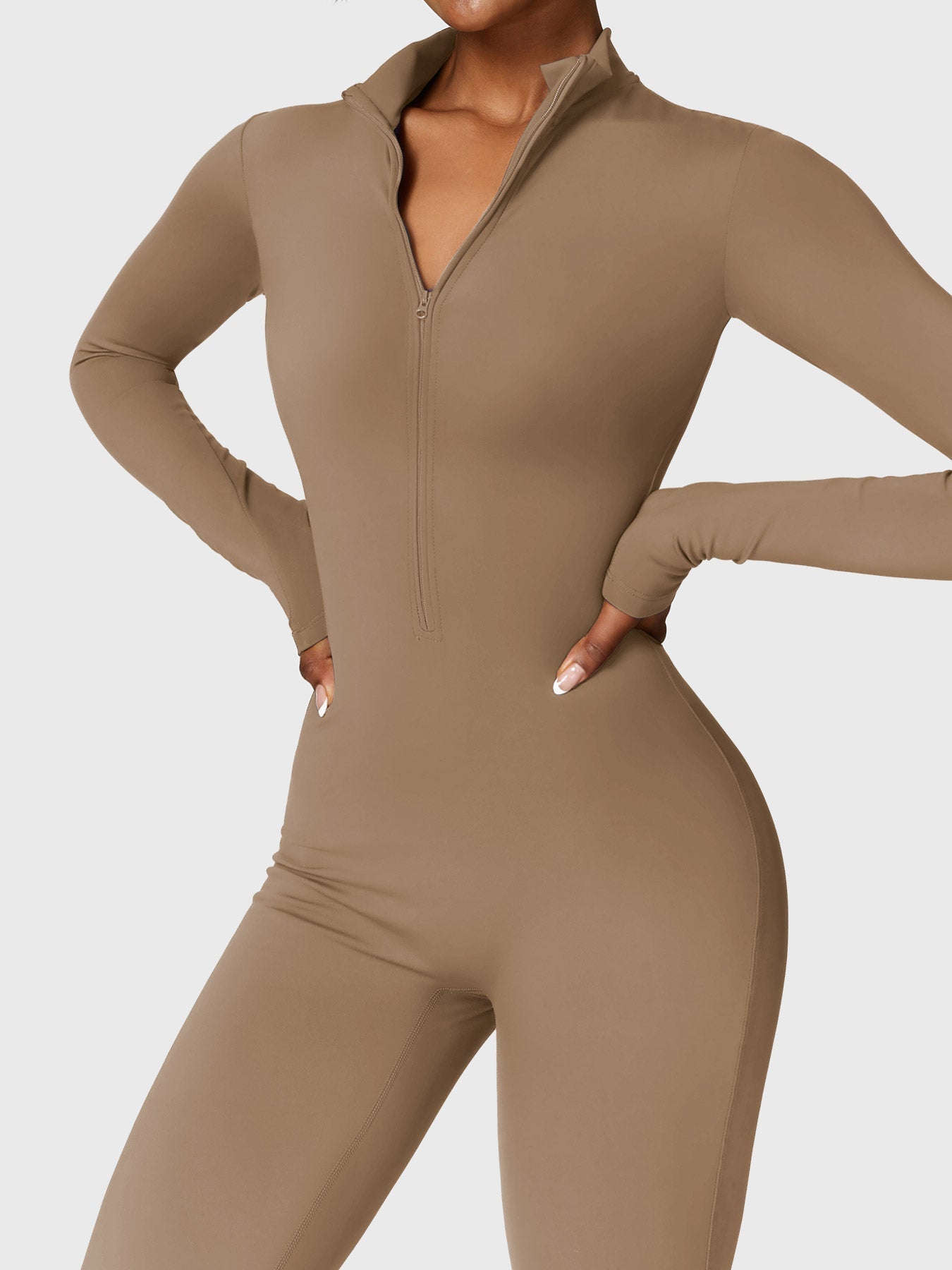 Bella Fleece Long Sleeve Zipper Jumpsuit