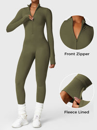 Bella Fleece Long Sleeve Zipper Jumpsuit