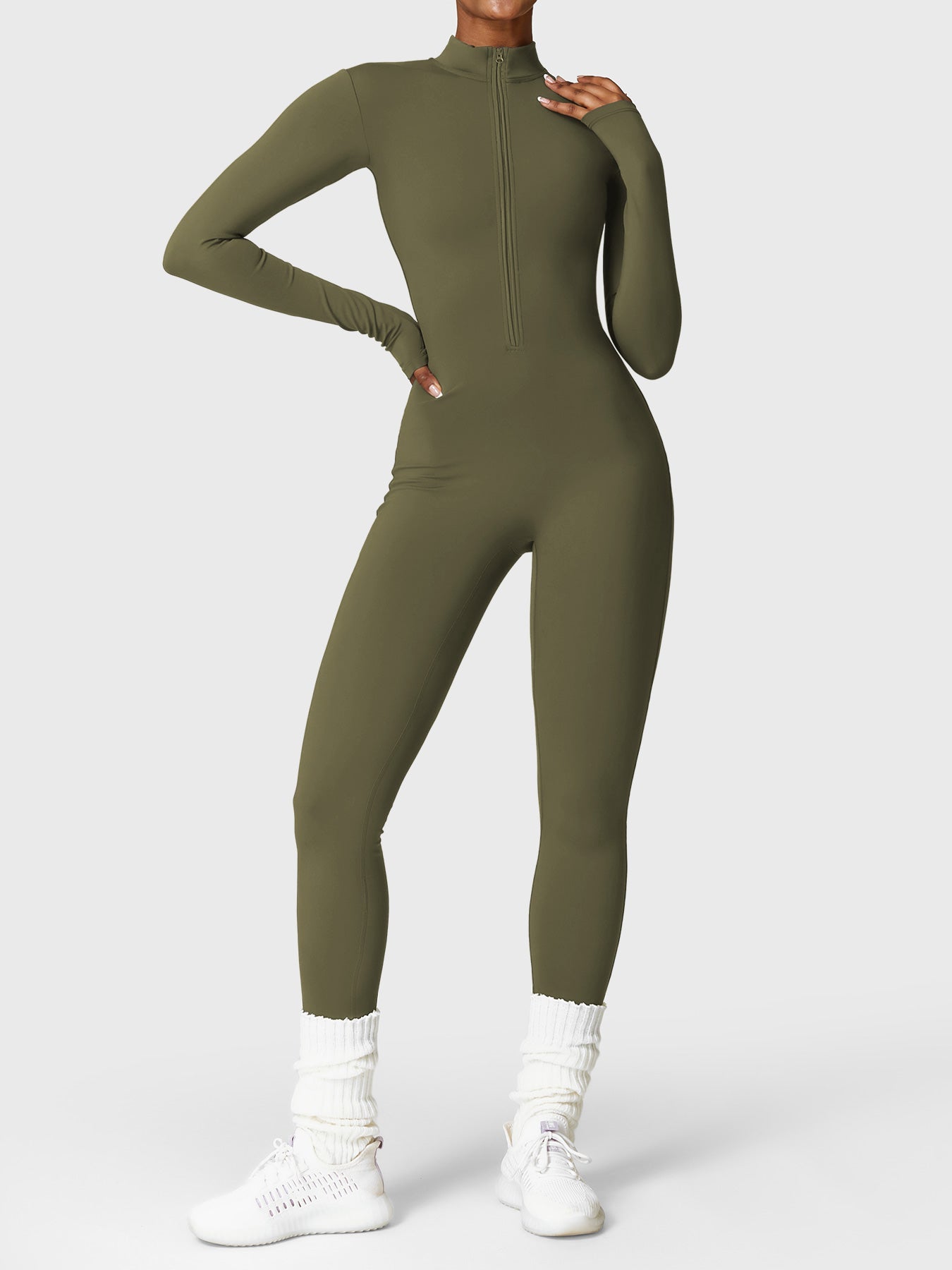 Bella Fleece Long Sleeve Zipper Jumpsuit