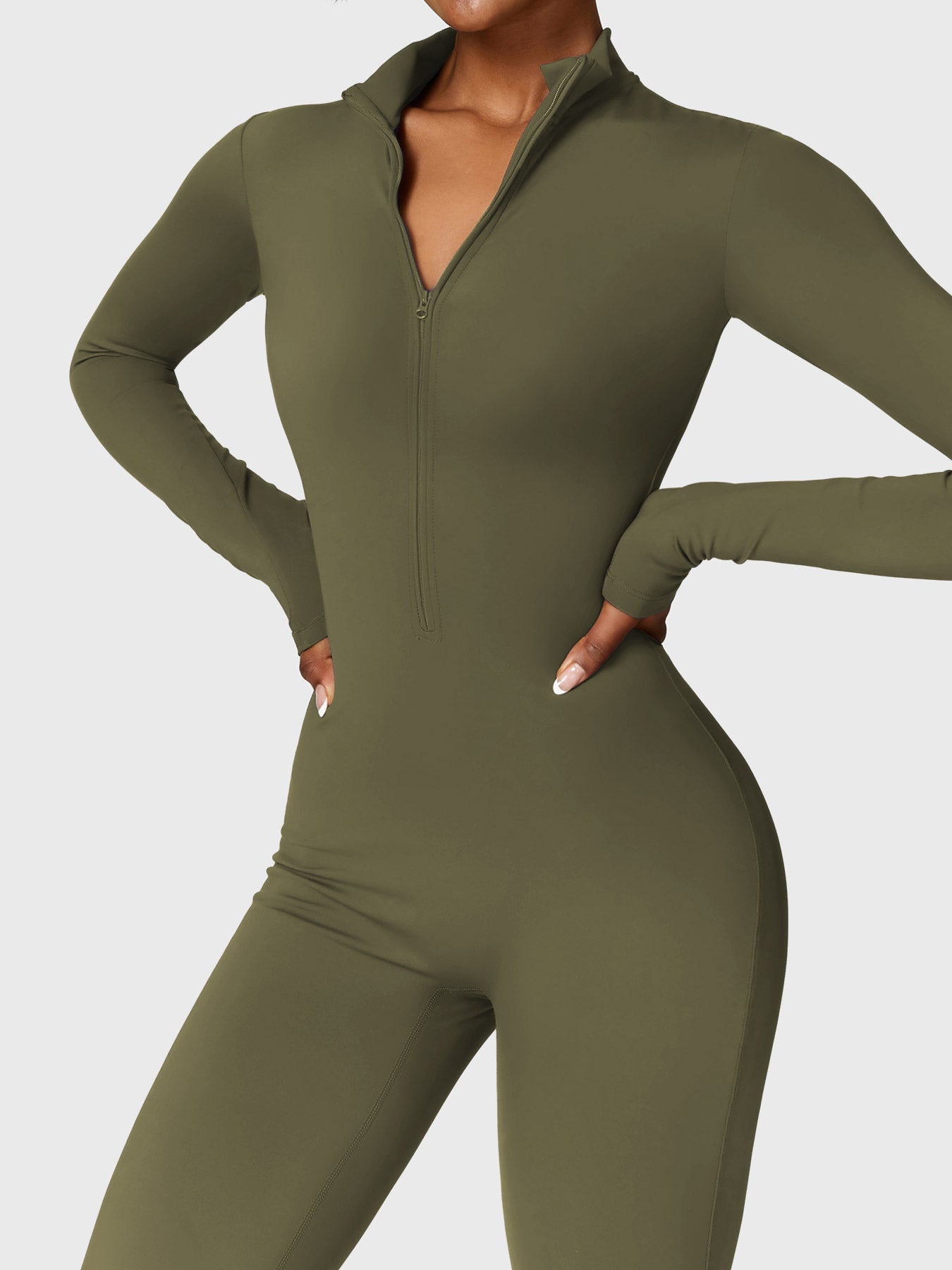 Bella Fleece Long Sleeve Zipper Jumpsuit