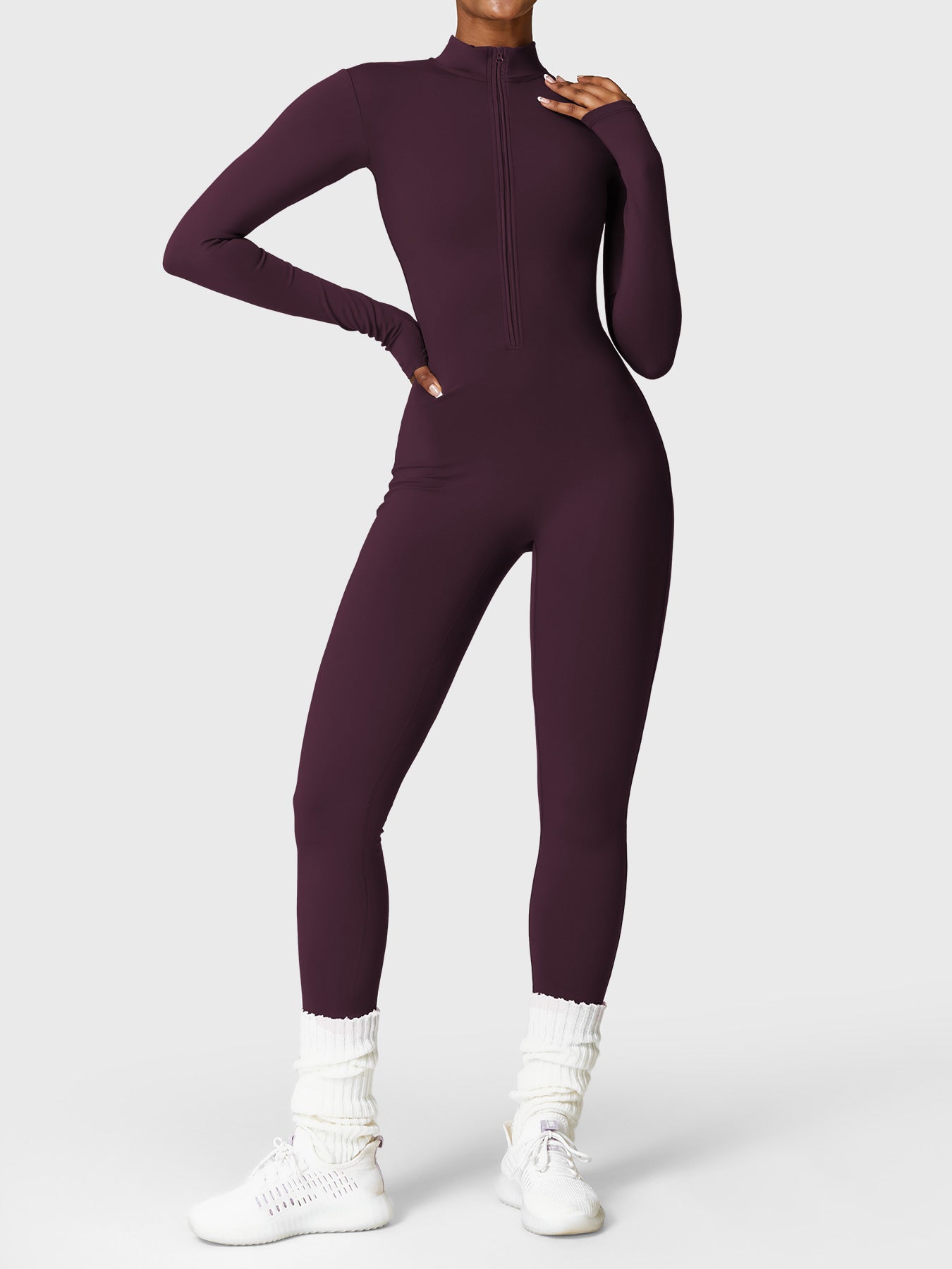 Bella Fleece Long Sleeve Zipper Jumpsuit