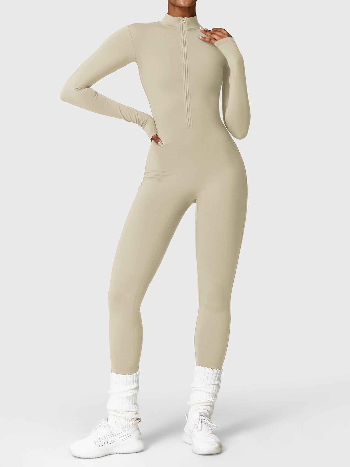 Bella Fleece Long Sleeve Zipper Jumpsuit